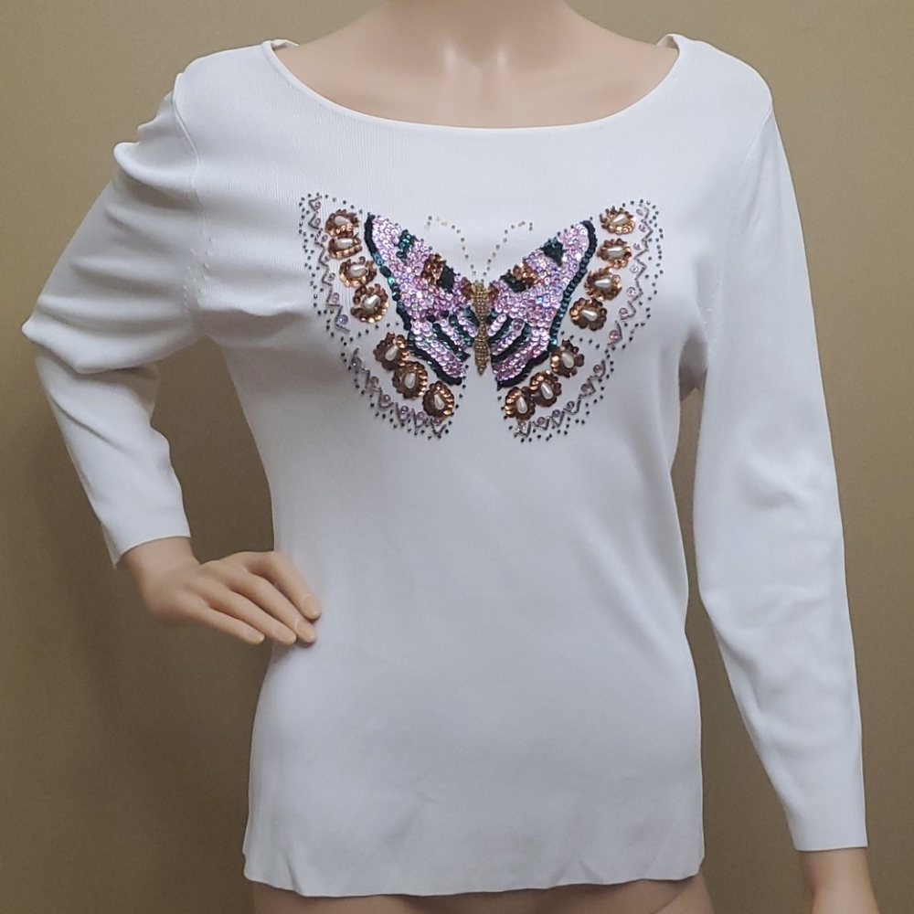 Butterfly embellished blouse